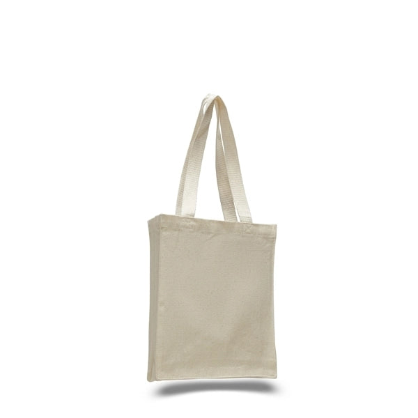 Canvas Book Bag with Gusset (10"W x 12"H x 3"D)