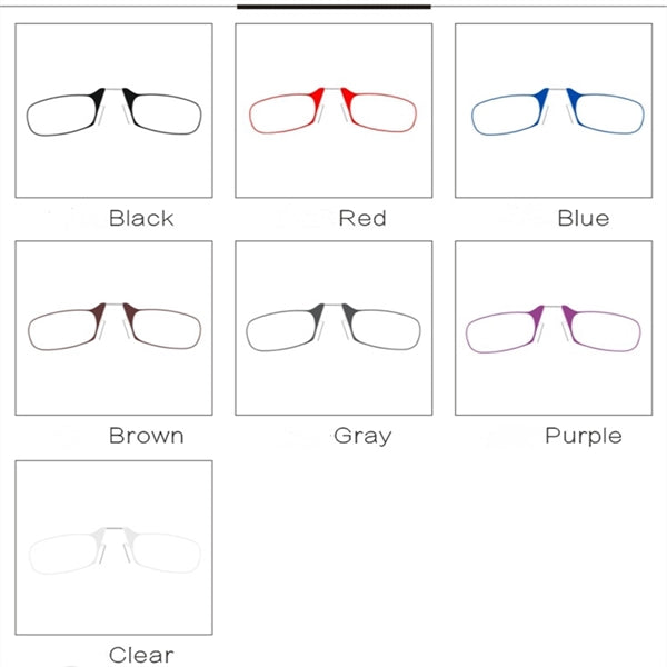 Legless Clamp Nose Reading Glasses With Case