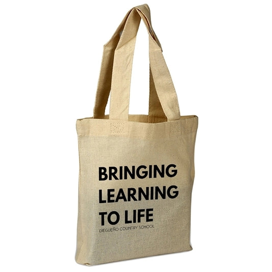 Large Cotton Tote with Mini Gusset (11 x 13 x 1.5)
