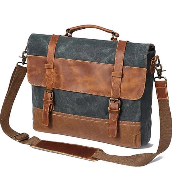 Canvas Leather Computer Laptop Bag