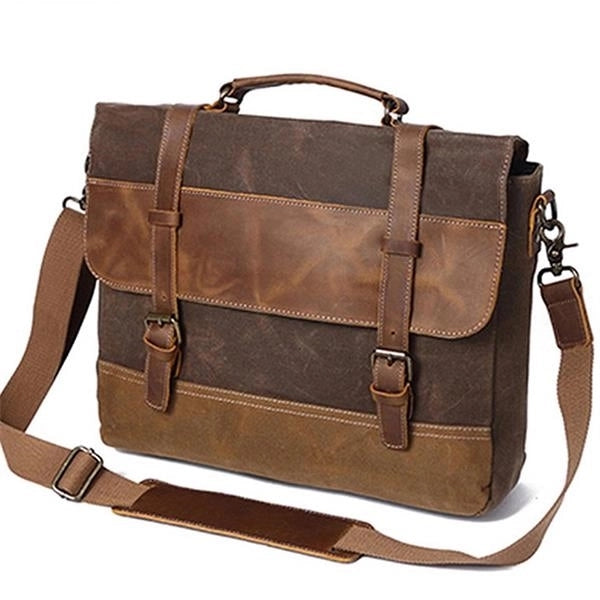 Canvas Leather Computer Laptop Bag