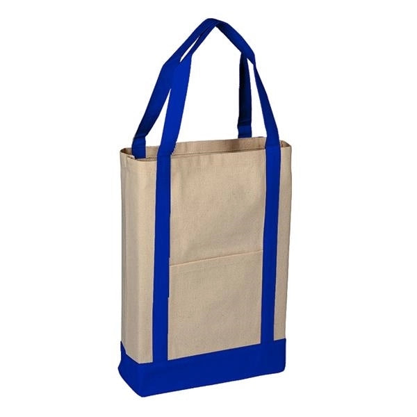Two Tone Canvas Deluxe Tote (14 x 16 x 4)