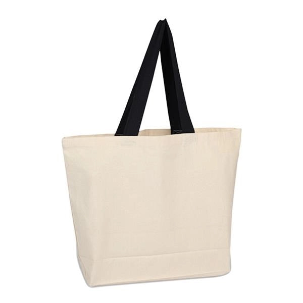 Beach Tote with Colored Handles (20 x 15 x 5)