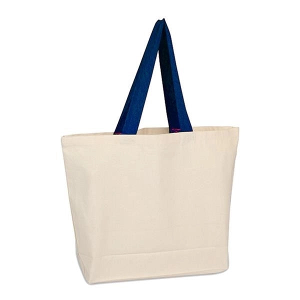 Beach Tote with Colored Handles (20 x 15 x 5)