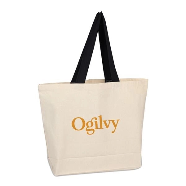 Beach Tote with Colored Handles (20 x 15 x 5)