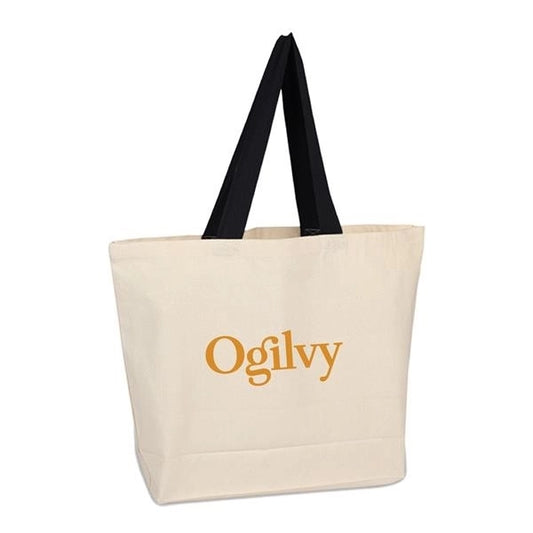 Beach Tote with Colored Handles (20 x 15 x 5)