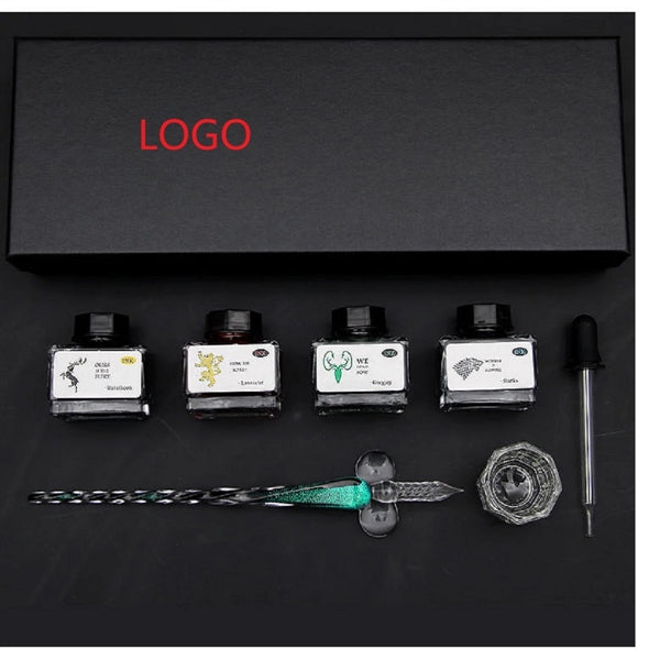 Glass Dip Pen Handmade Ink Set Crystal Calligraphy Drawing