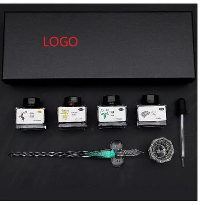 Glass Dip Pen Handmade Ink Set Crystal Calligraphy Drawing