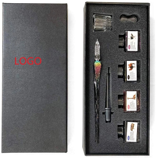 Glass Dip Pen Handmade Ink Set Crystal Calligraphy Drawing