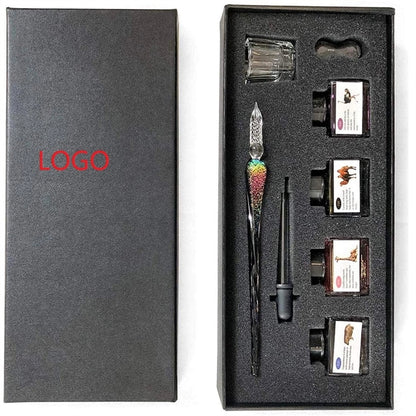 Glass Dip Pen Handmade Ink Set Crystal Calligraphy Drawing