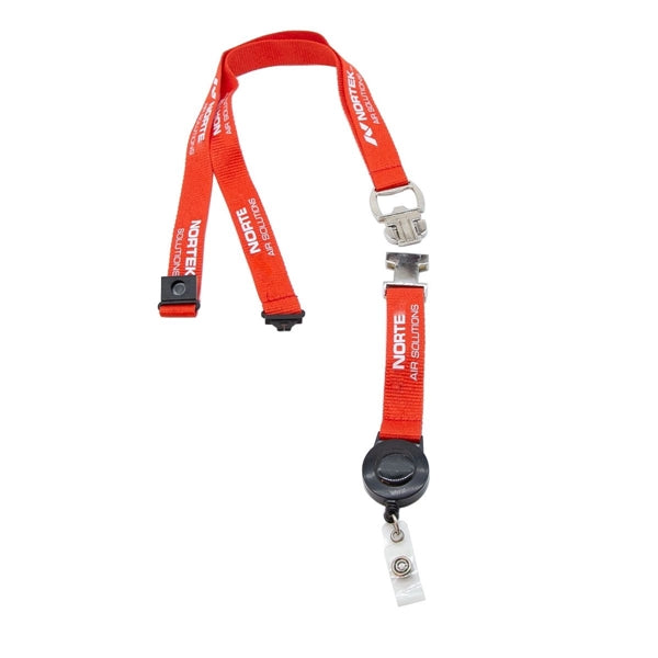 Custom 3/4" Polyester Lanyard w/ Bottle Opener & Retractable