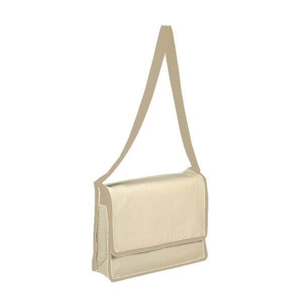 Canvas Messenger Bag with Flap (13 x 13 x 3)