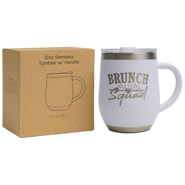 12Oz  Stemless Tumbler With Handle