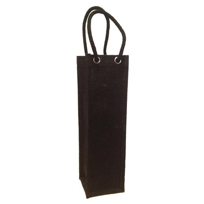 Jute Wine Bag with Rope Handles For One Bottle (4 x 14 x 4)