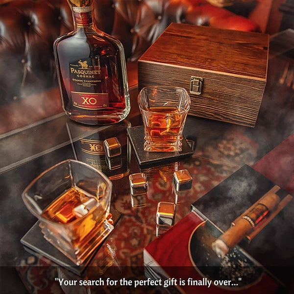 Whiskey Stainless Steel Ice Cube Gift Set