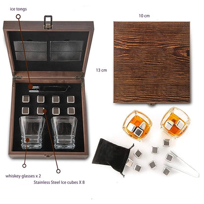 Whiskey Stainless Steel Ice Cube Gift Set