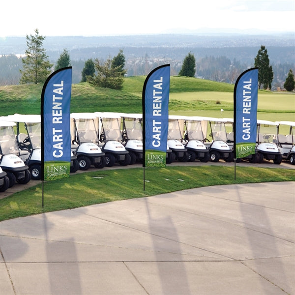 8' Single Reverse Portable Half Drop Banner w/ Hardware Set