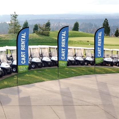 8' Double Sided Portable Half Drop Banner w/ Hardware Set