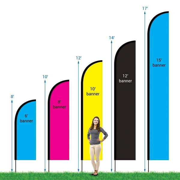 10' Single Reverse Portable Half Drop Banner w/ Hardware Set