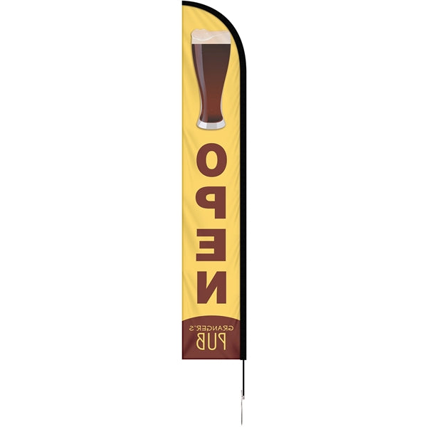 12' Single Reverse Portable Half Drop Banner w/ Hardware Set