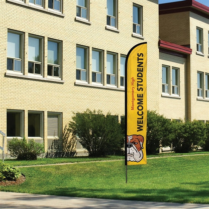 12' Single Reverse Portable Half Drop Banner w/ Hardware Set