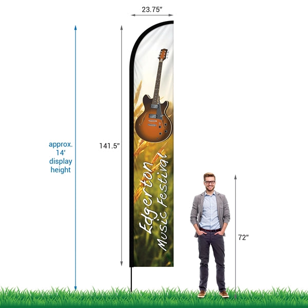 12' Double Sided Portable Half Drop Banner w/ Hardware Set