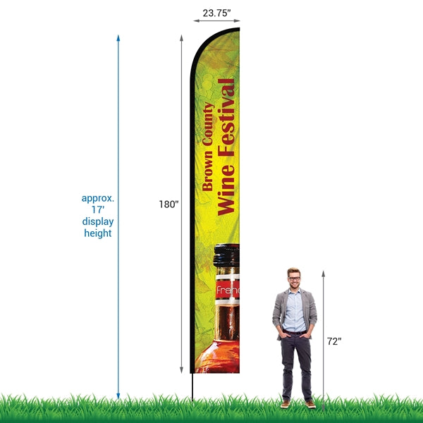 15' Single Reverse Portable Half Drop Banner w/ Hardware Set