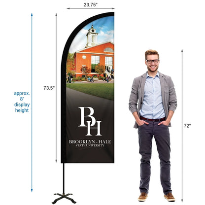 6' Portable Double Sided Half Drop Kit w/ Cross Base