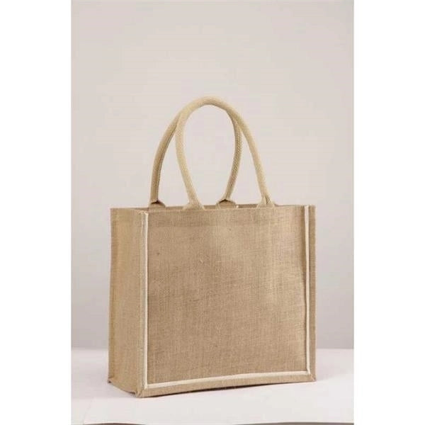 Jute Shopping Bag with Webbed Handles (13 x 12 x 6)