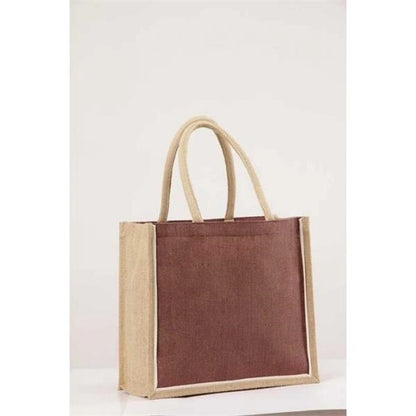 Jute Shopping Bag with Webbed Handles (13 x 12 x 6)