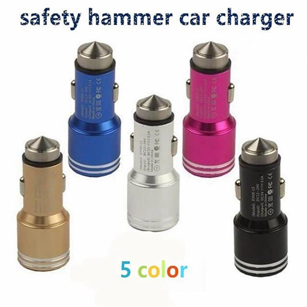 Car Safety Hammer Premium Metal Bullet Usb Charger