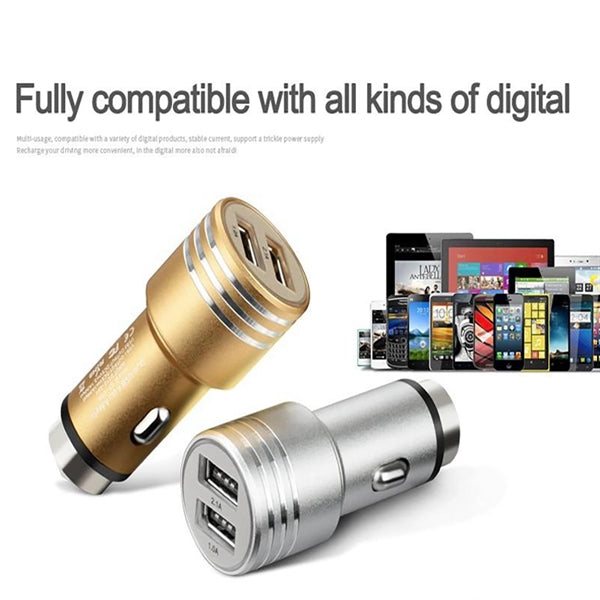 Car Safety Hammer Premium Metal Bullet Usb Charger