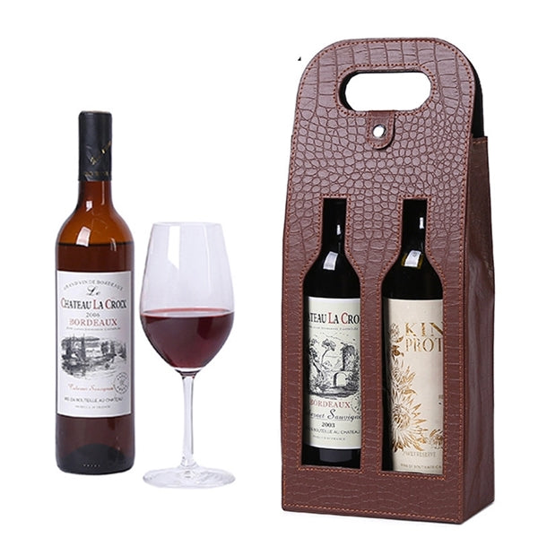 Leather Wine Bag Carrier Tote