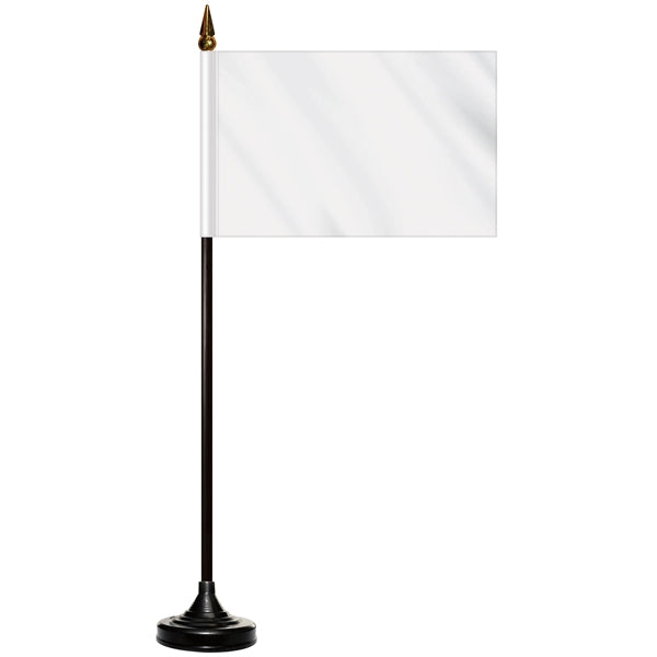 4" x 6" Single Reverse Stick Flag with Black Plastic Base