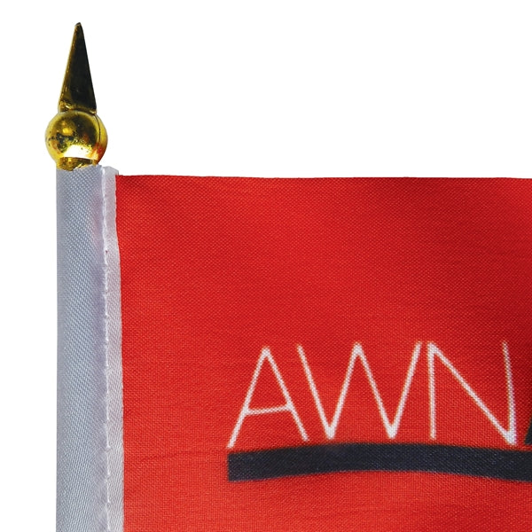 4" x 6" Single Reverse Stick Flag with Black Plastic Base