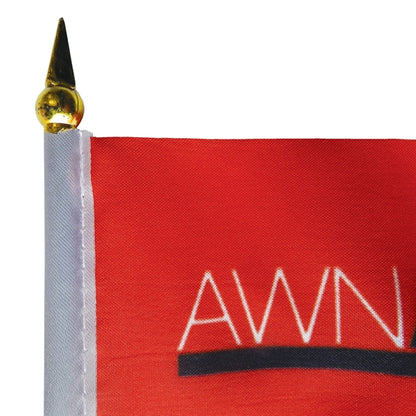4" x 6" Single Reverse Stick Flag with Black Plastic Base