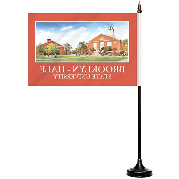 6" x 9" Single Reverse Stick Flag with Black Plastic Base