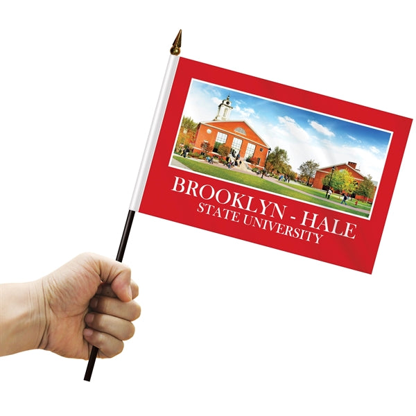 6" x 9" Single Reverse Stick Flag with Black Plastic Base
