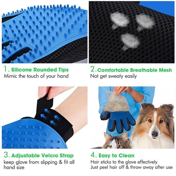Pet Hair Grooming Silicone Glove/Brush/Comb