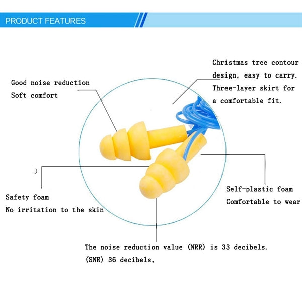 Silicone Corded Earplugs With Carrying Case