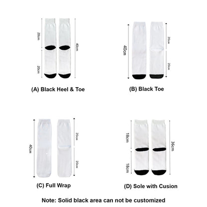 Youth Mid Crew sublimated full color socks