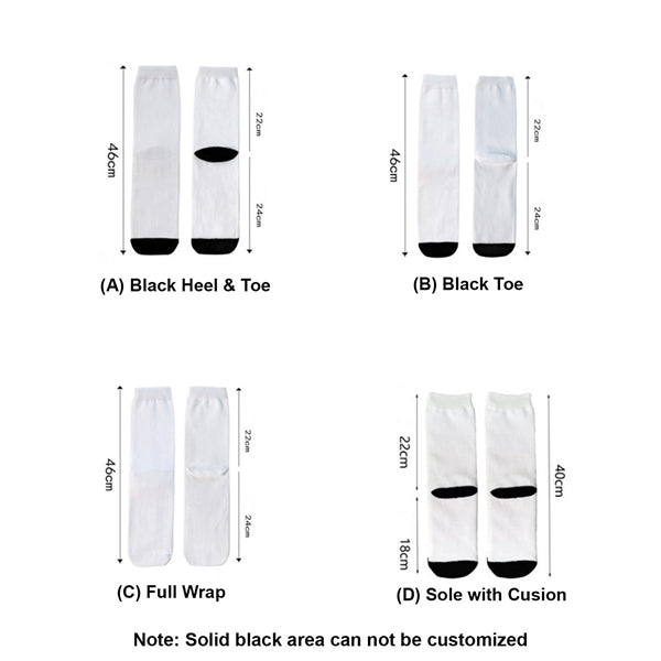 Mid Crew unisex sublimated full color socks