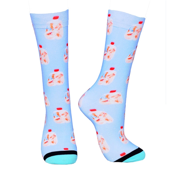 Crew 360 digital print colored toe unisex socks