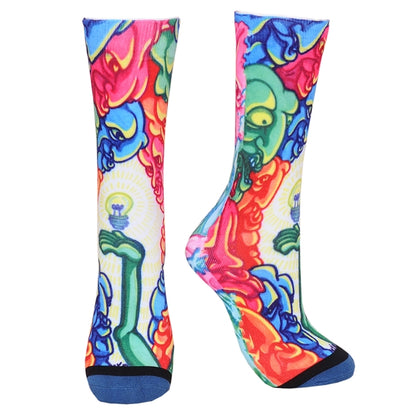 Crew 360 digital print colored toe unisex socks
