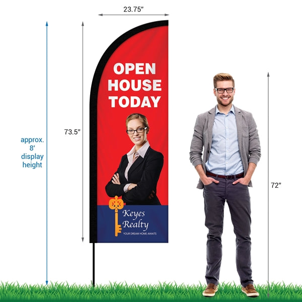 6' Double Sided Portable Half Drop Banner w/ Hardware Set
