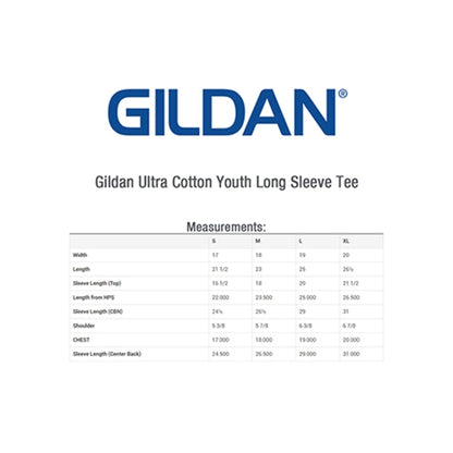 Gildan 6.1 oz 100% Preshrunk Youth Long Sleeve T-Shirt
