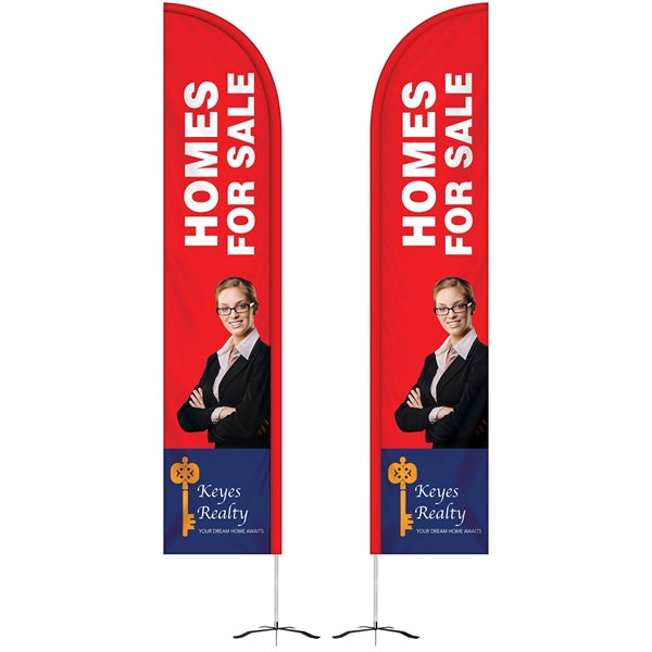 10' Double Sided Half Drop Banner w/ Premium Hardware & Base