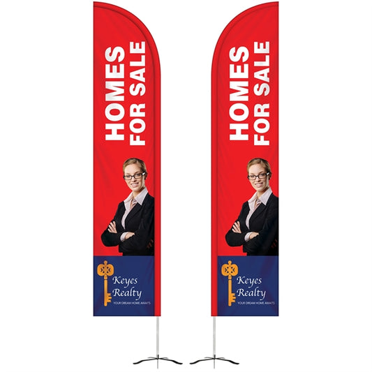 10' Double Sided Half Drop Banner w/ Premium Hardware & Base