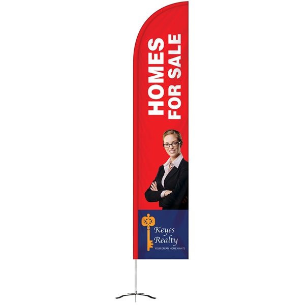 10' Double Sided Half Drop Banner w/ Premium Hardware & Base