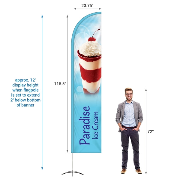 10' Double Sided Half Drop Banner w/ Premium Hardware & Base